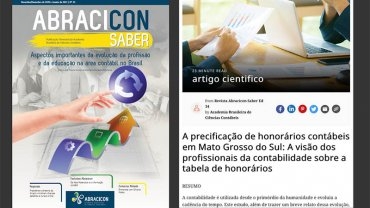 MAIS UM ARTIGO DA TURMA DE MBA EM CONTROLADORIA É PUBLICADO EM REVISTA CIENTÍFICA