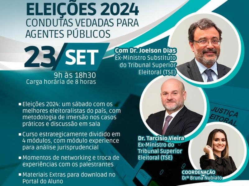 ELEIÇÕES 2024: MINISTROS DO TSE PALESTRAM NA CAPITAL