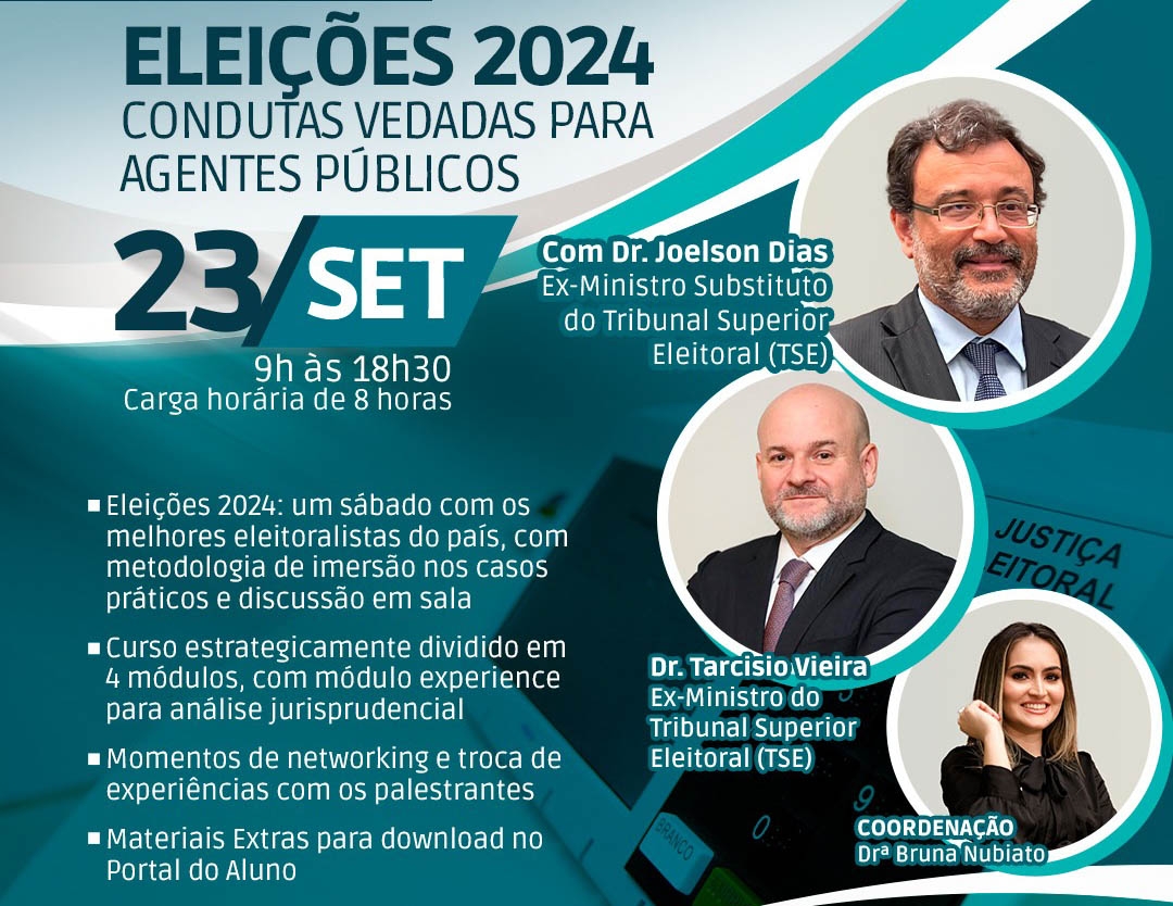 ELEIÇÕES 2024: MINISTROS DO TSE PALESTRAM NA CAPITAL