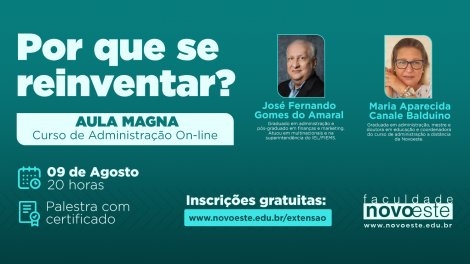 Por que se reinventar? Aula magna do curso de Administração On-line